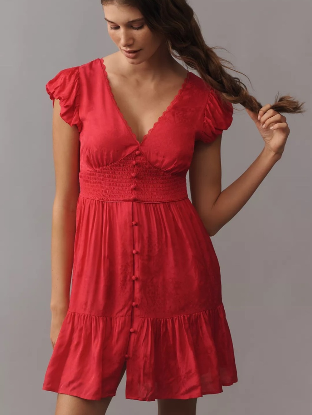Anthropologie Peregrine Satin Mini Dress in Pink nwt